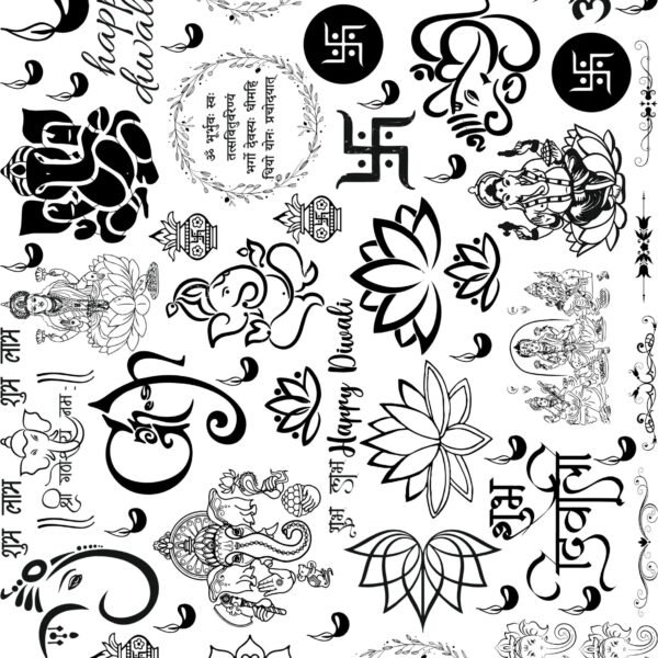Waterproof, Resistant, & Durable Electroplated Metal Stickers In Deepawali Collection ✨🪔🙏🔱
