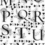 English Alphabets Serif Font With Floral EP Metal Stickers Sheet-3 | Copper & Chrome | High Glossy✨