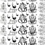 Deepawali, Laxmi Mata & Ganesh Bhagwan Electroplated Metallic Stickers 🪔🛕✨