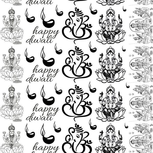 Deepawali, Laxmi Mata & Ganesh Bhagwan Electroplated Metallic Stickers 🪔🛕✨