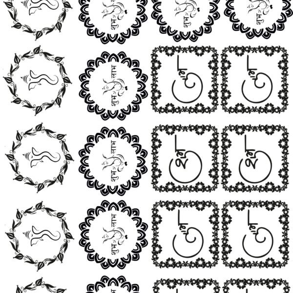 Rangoli, Mandala, Designable Border Diwali EP Metal Stickers – Sharma Labels 🙏🔱