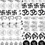 Deepawali EP Metal Stickers – Swastik, Diya, Om, Ganesh & Kalash In Copper, Black, & Rose Gold🎇🎉