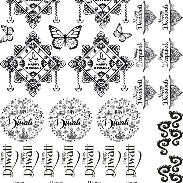 Eternal Diwali Blessings – Premium Sacred EP Metal Stickers Rangoli, Gift Hampering & More