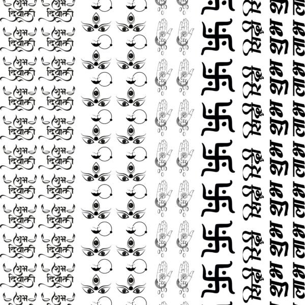 Deepawali EP Metal Stickers Gold & Silver — Shubh Labh, Om, & Swastik✨😊