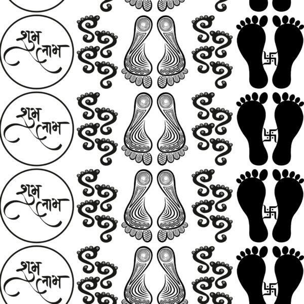 Deepawali Electroplated Metallic Stickers — Matacharan, Shubh Labh