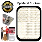 Handwritten alphabet EP metal stickers with metallic lettering design