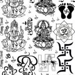 4th Sheets All Diwali EP Metal Stickers – Mata Charan, Laxmi Mata, Ganesh, OM, & More💫🎉