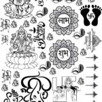 3rd Sheets All Diwali EP Metal Stickers – Mata Charan, Rangoli, Swastik, OM, & More💫🎉