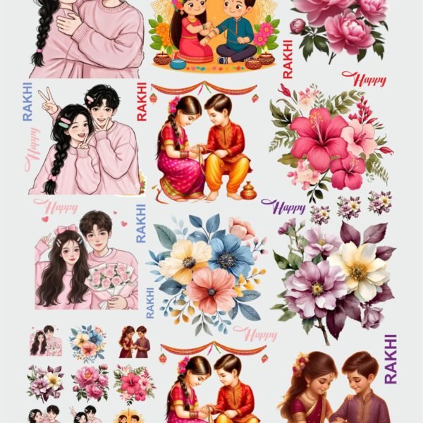 Festival Rakhi & Bhai Dooj UV DTF Stickers | Perfect for Gifts & Décor🎉🎁