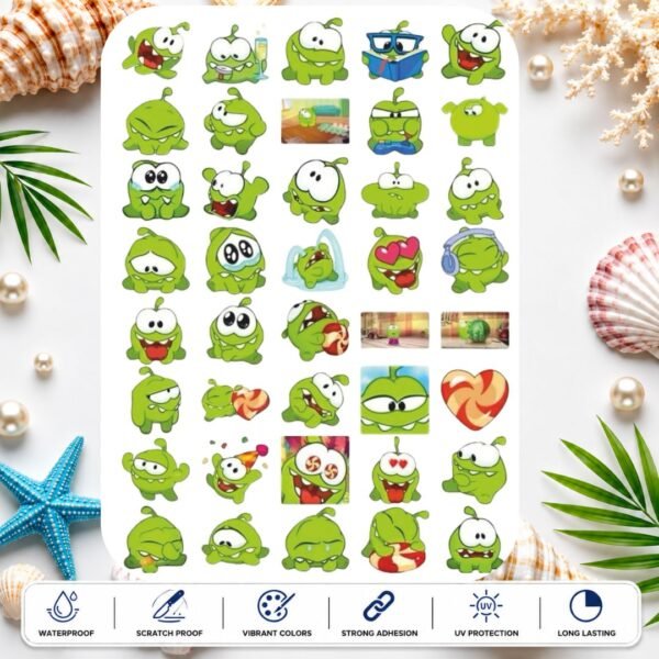 Cute Cartoon Character UV DTF Sticker Sheet | Waterproof Decorative Stickers for Kids, Bottle, Laptop & Scrapbook