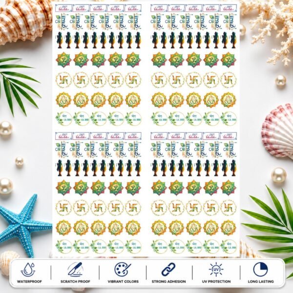 Peacock Feather Motif UV DTF Stickers – Premium Decorative Transfer Sheet