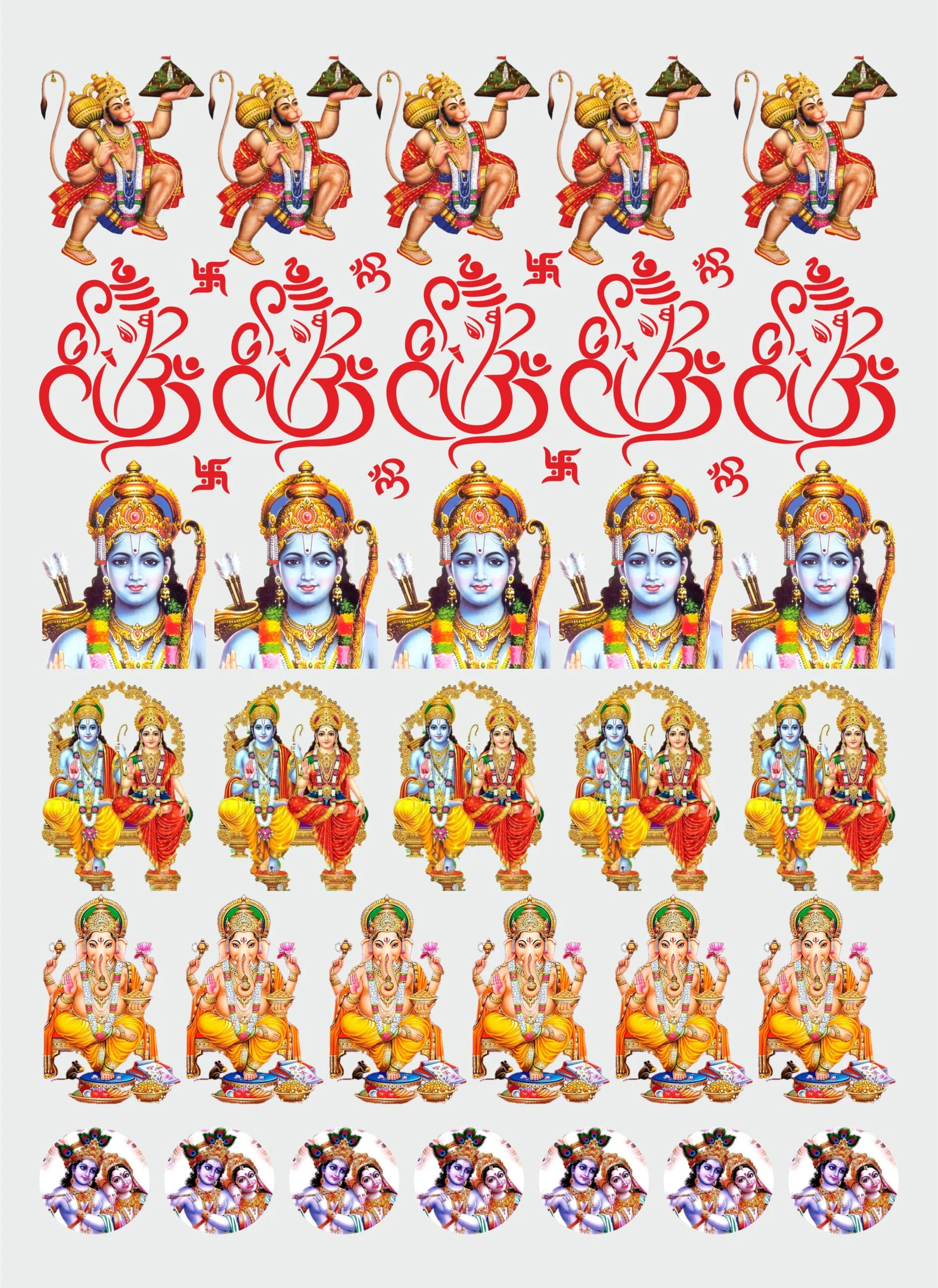 Shri Ram, Hanuman, Radha Krishna, & Ganesh UV DTF Stickers🎨🕉️📿🔱