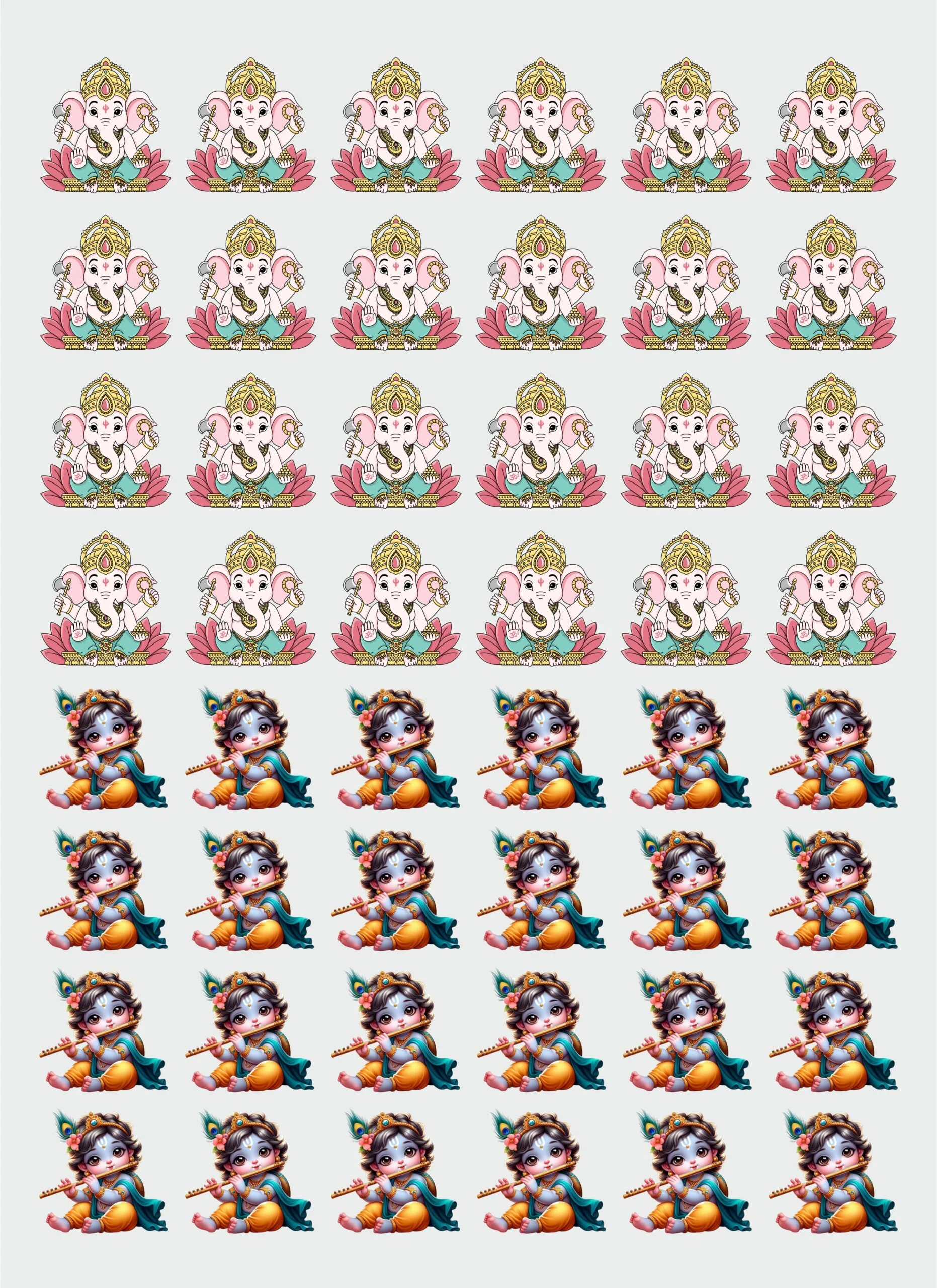 Shri Krishna (Kanha), OM ॐ & Ganesha Stickers | UV DTF Decals