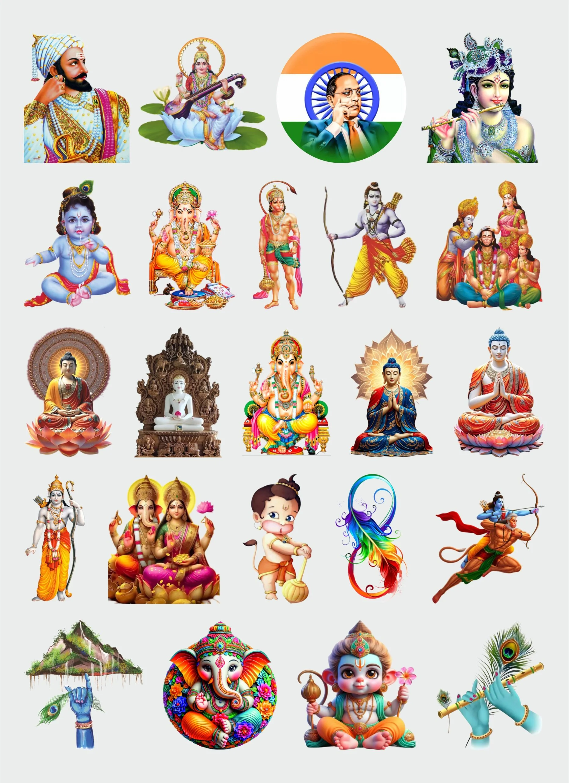 All Hindu Gods Sticker's Pack-4 | UV DTF Stickers | Bhakti Edition - Vedic God Sticker 🌸✨