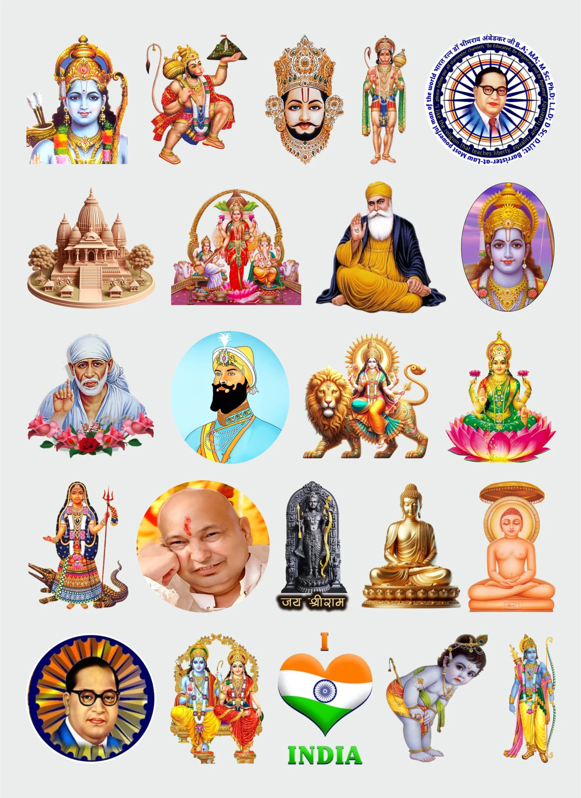 All Hindu Gods Sticker's Pack-5 | UV DTF Stickers | Bhakti Edition - Vedic God Sticker 🌸✨