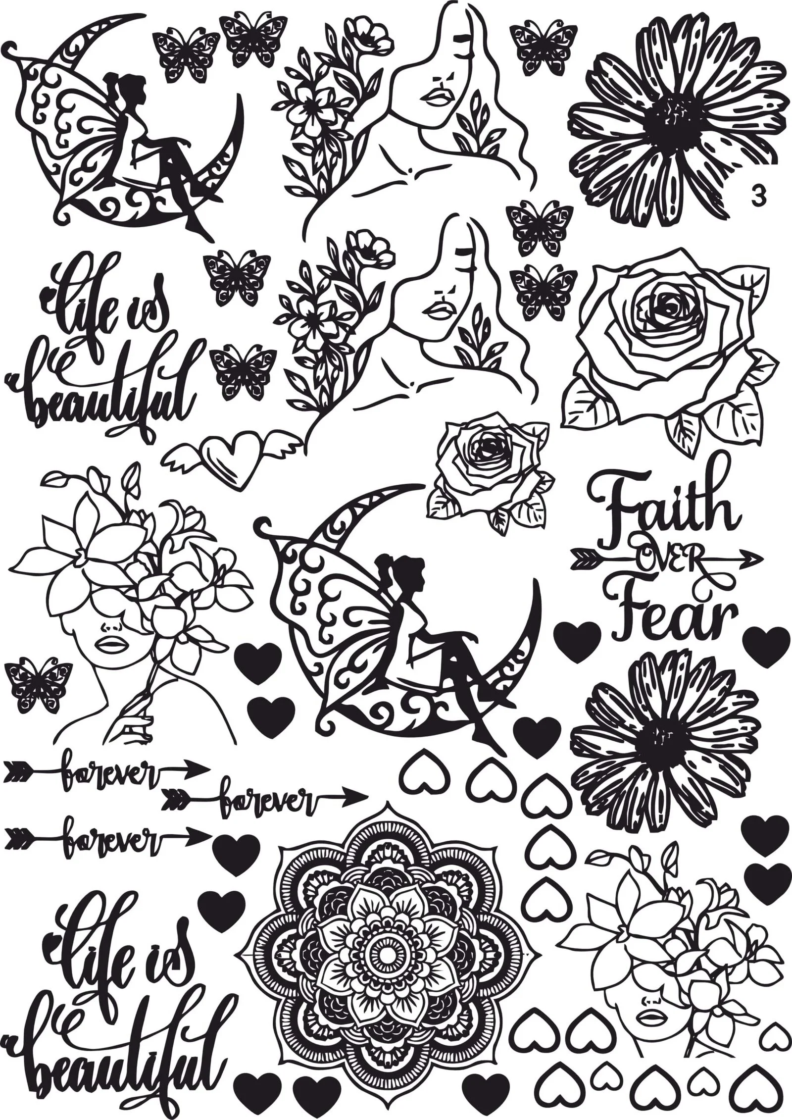 Artistic EP Metallic Labels Or Stickers | Nature & Flower Inspirations Series-2