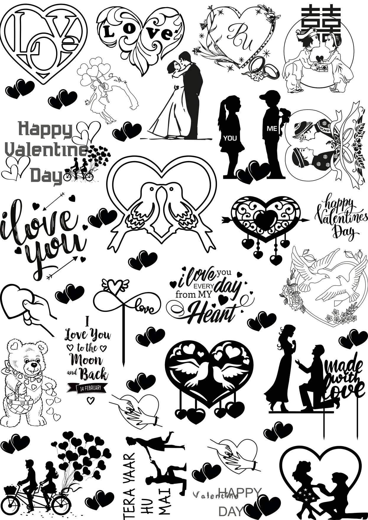 Elegant Valentines EP Metal Stickers | Affection, Romance & Love Birds Edition