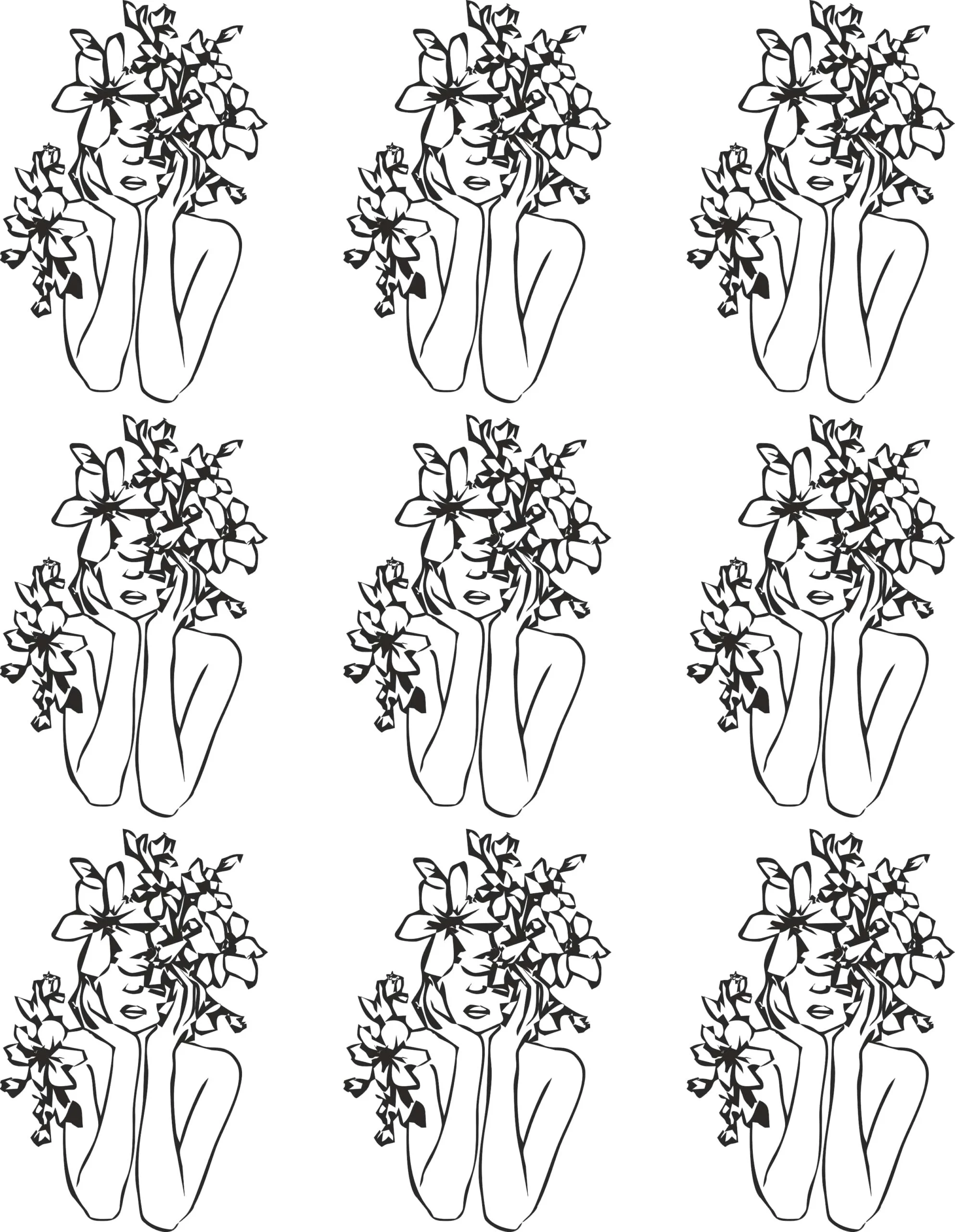 Elegant Ladies Face EP Metallic Sticker Collection Sheet Single Design-2 | Waterproof & Long-Lasting✨🎨