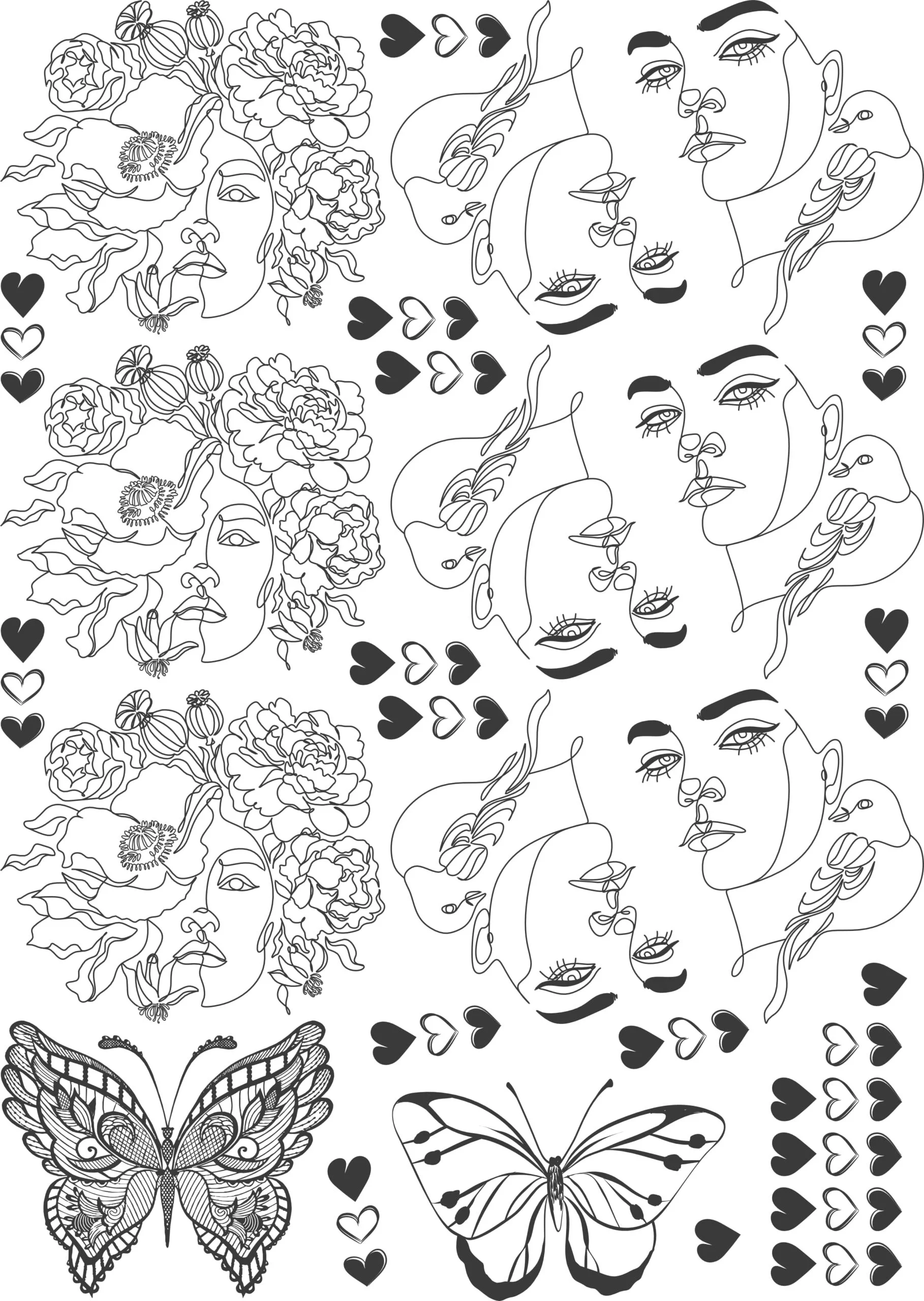 Premium Electroplated Metallic Stickers Sheet Of Ladies Faces | Styling, & Makeup💕🎀✨
