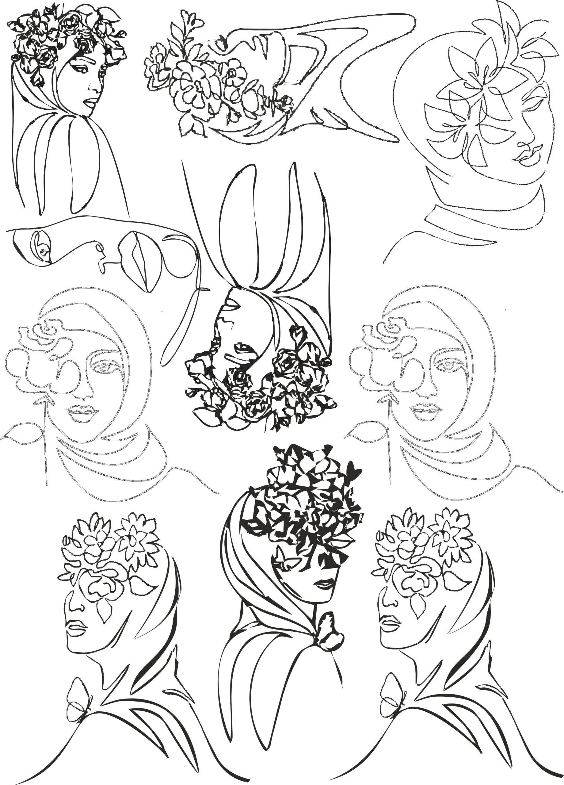 Luxury Electroplated Metallic Stickers Sheet Of Islamic Girls | Stylish, & Elegant💕🎀✨