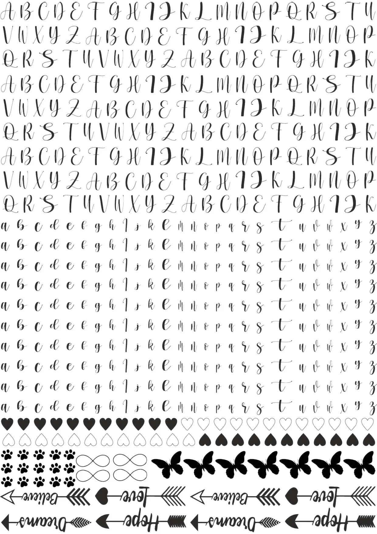 Luxury & Premium EP Metallic Stickers - Small Letters, Capital Letters, Butterflies, & Hearts 🦋❤️